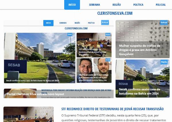 Portal Cleriston Silva estreia novo layout